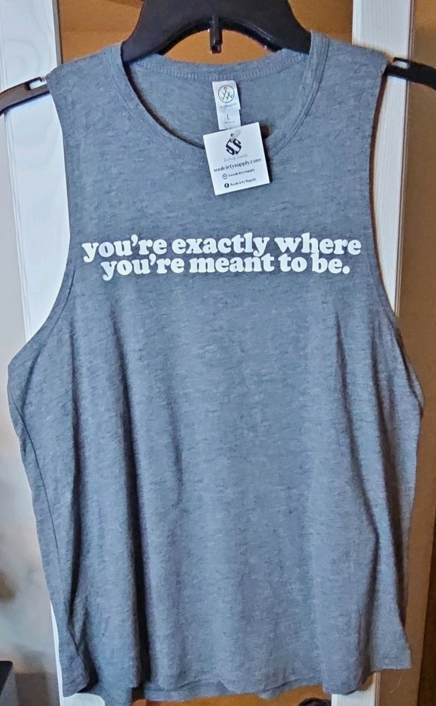 Alternative Women’s Gray Graphic Print Round Neck Sleeveless Tank Top Size L