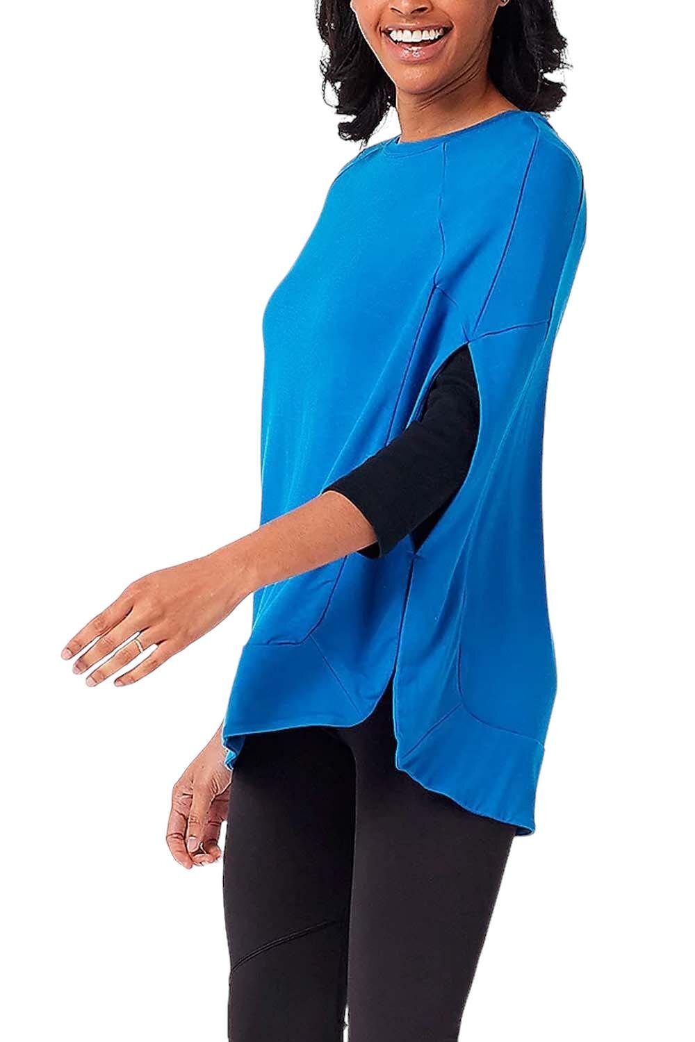 Soulgani Active Heart of It All Ohio SolidorPrint Poncho Classic Blue