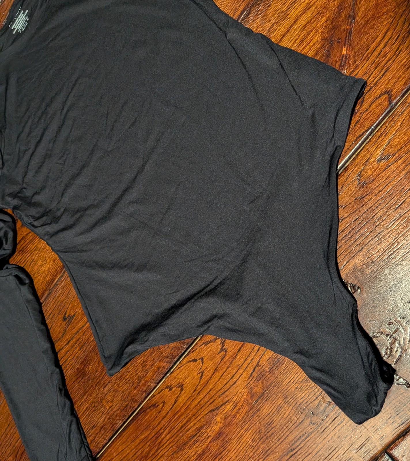 PUMIEY Women’s Crew Neck Long Sleeve Bodysuit Second-skin Feel Top Black – L NWT