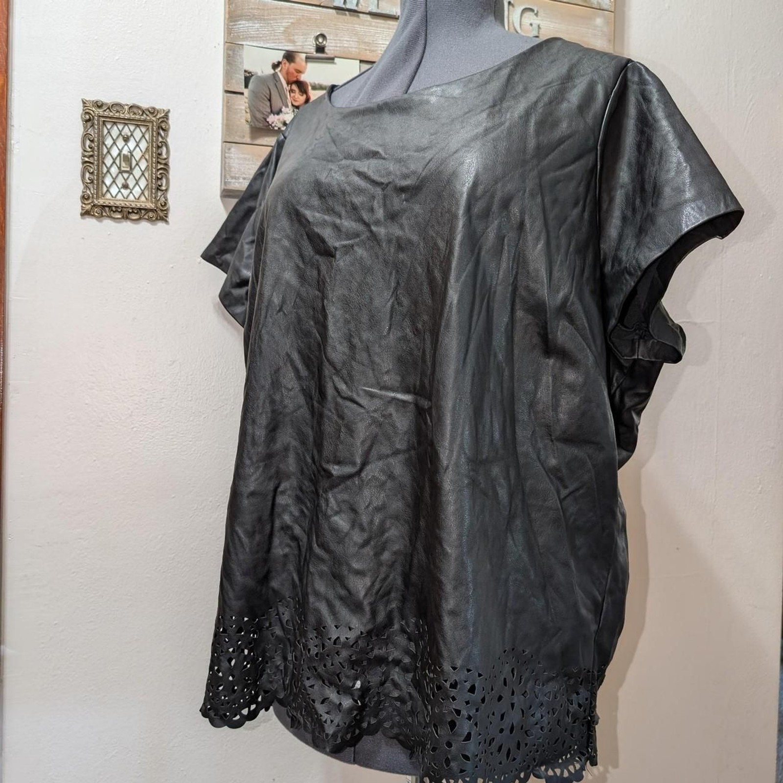 colleen lopez Women’s Black eyelet Blouse