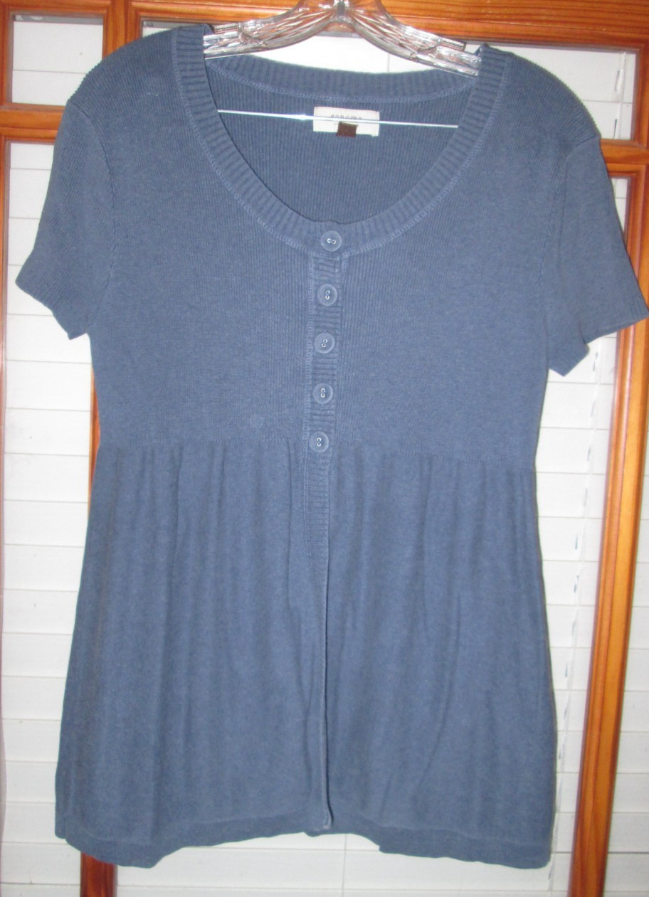 Sonoma Life + Style Tunic Knit Top Women’s Large Blue 100% Cotton