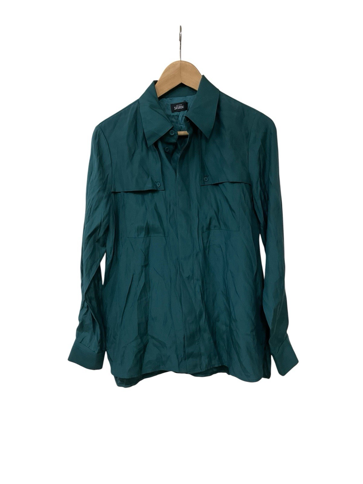 Kate Spade Saturday Green Long Sleeve Top Blouse 2