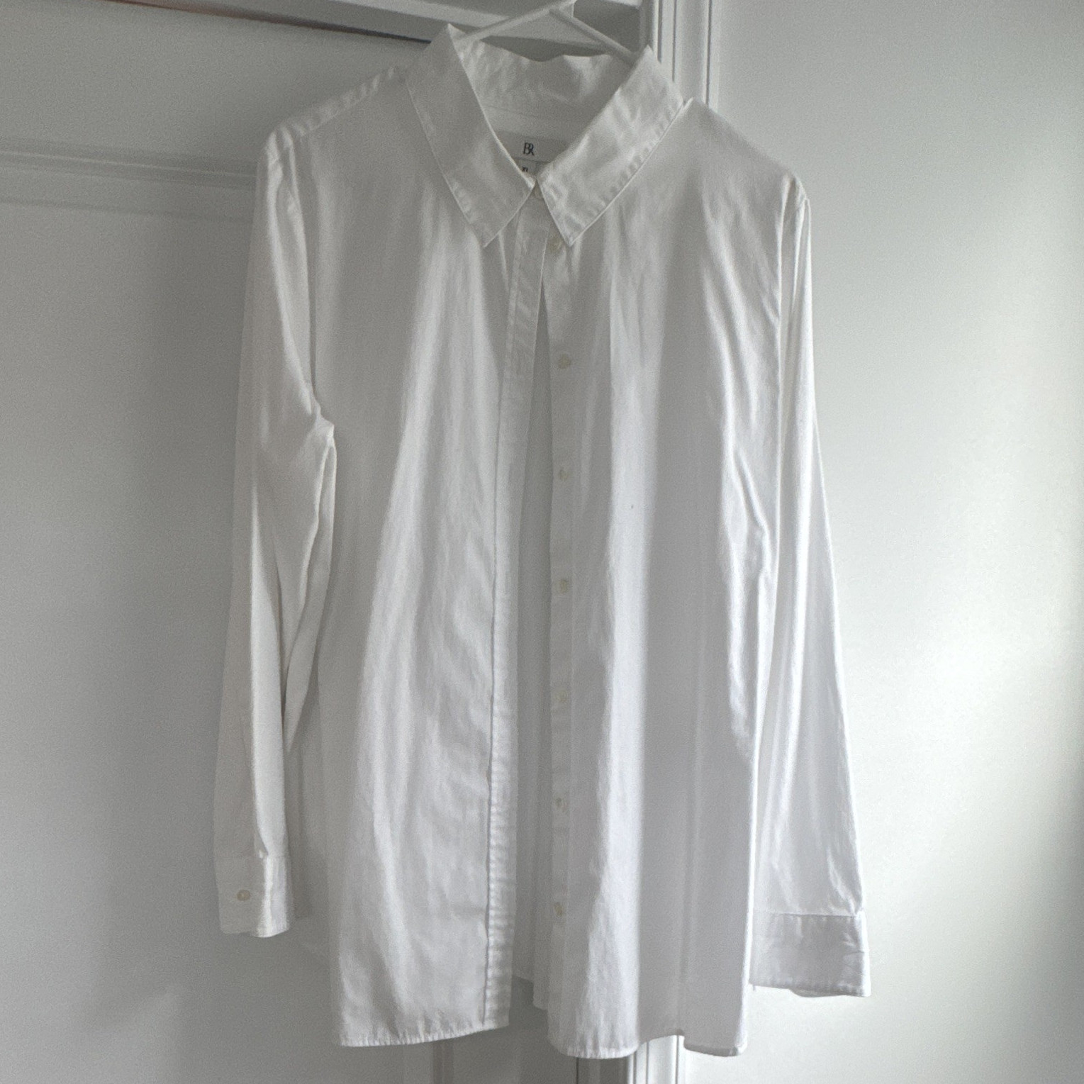 Banana Republic White Solid Long Sleeve Button-Front Dress Shirt Point Collar XL