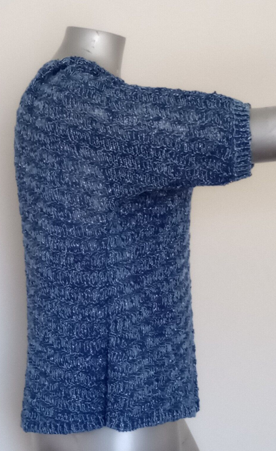 PLUS WOMEN’S KNIT SHEER YARN W/Thread silver metallic accent BLOUSE TOP Size 2X