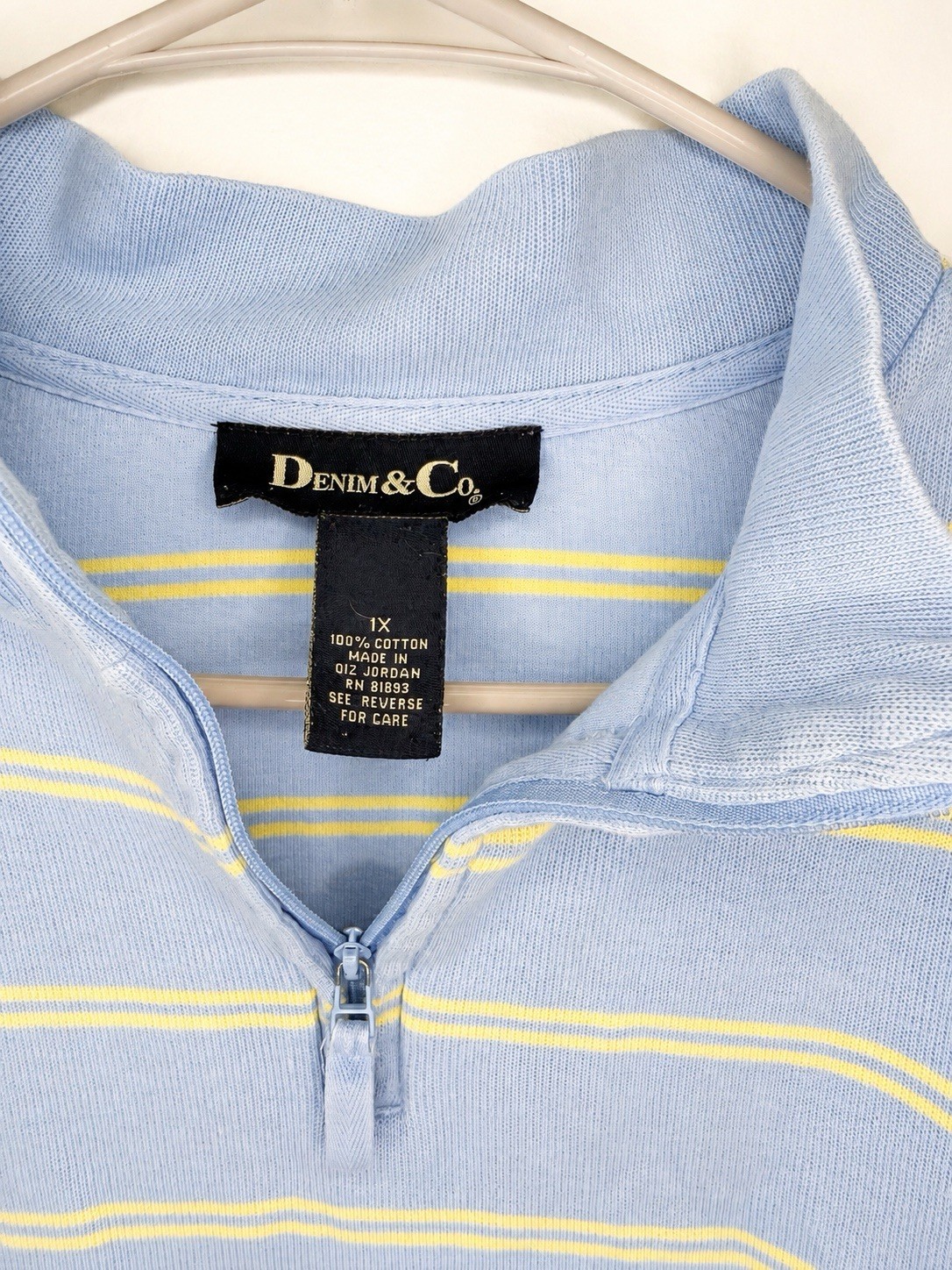 1X DENIM & CO Pullover LIGHT BLUE & YELLOW