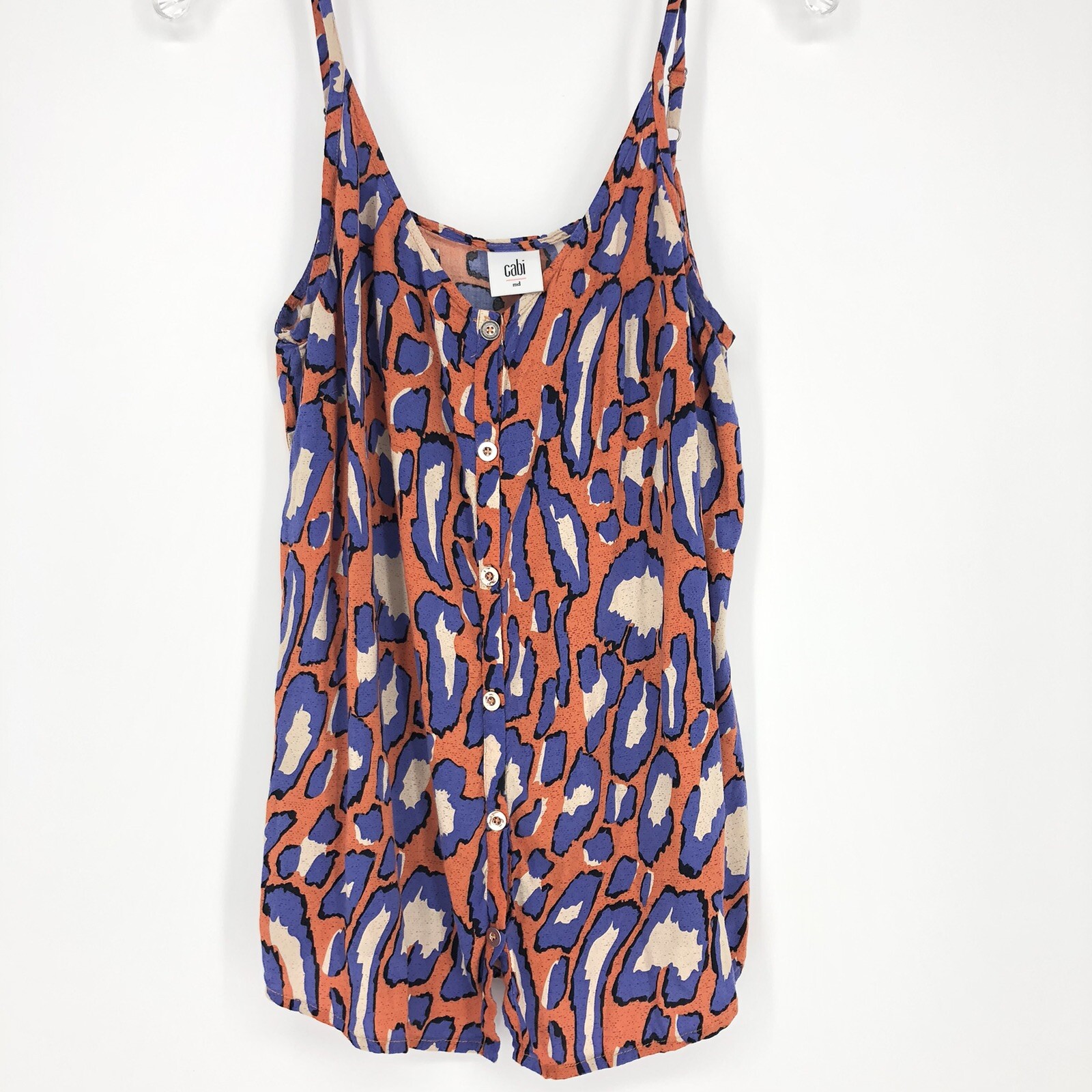 Cabi Isla Animal Print Tank Top Cami Style 5040 Size Medium Adjustable Straps