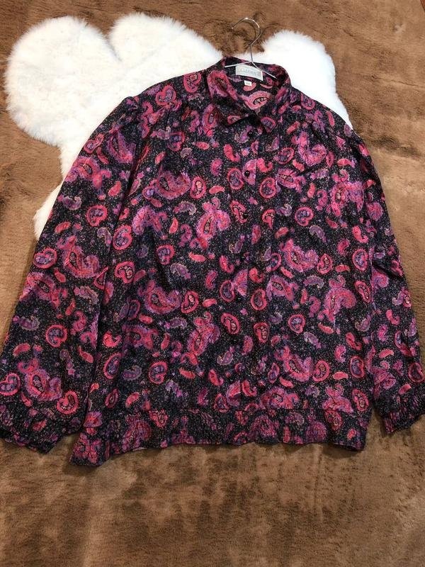 Women Peter Hahn Shirt Purple Silk M