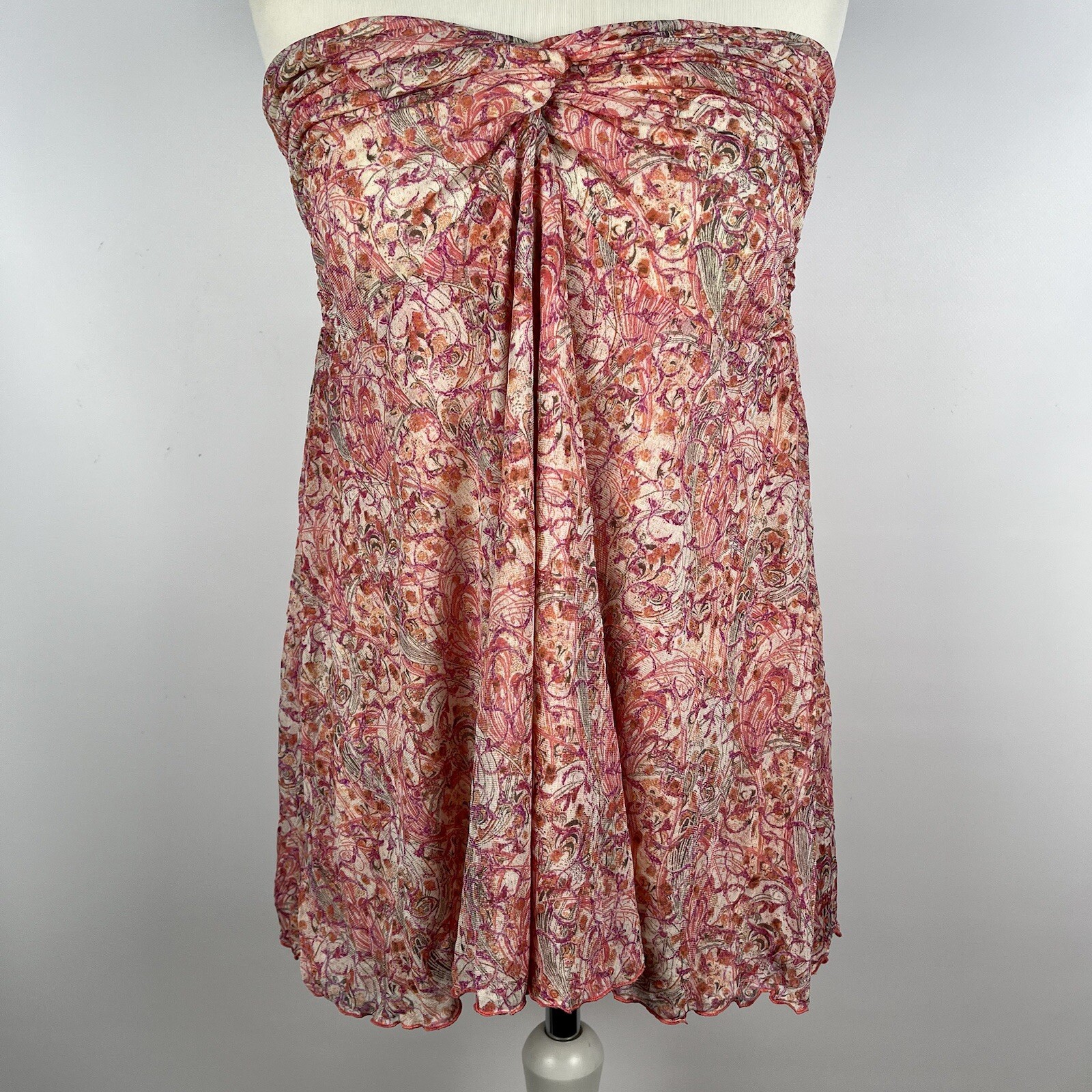 Designer Diane Von Fustenberg Ladies 100% Silk Sleeveless Blouse Top Size 8 Pink