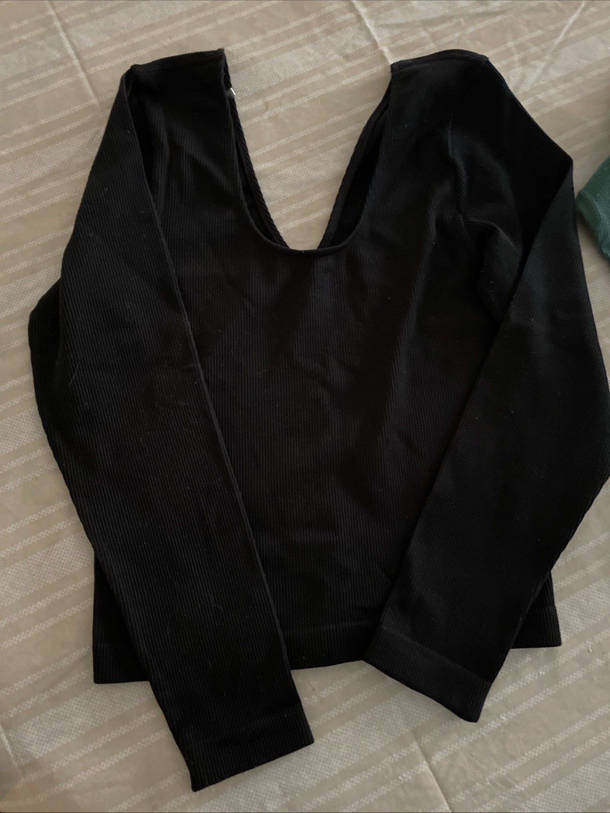 Lot Of 2 Tops Size S Cropped Fitted Ribbed V-Back WorkOut Long-Sleeve A New Day
