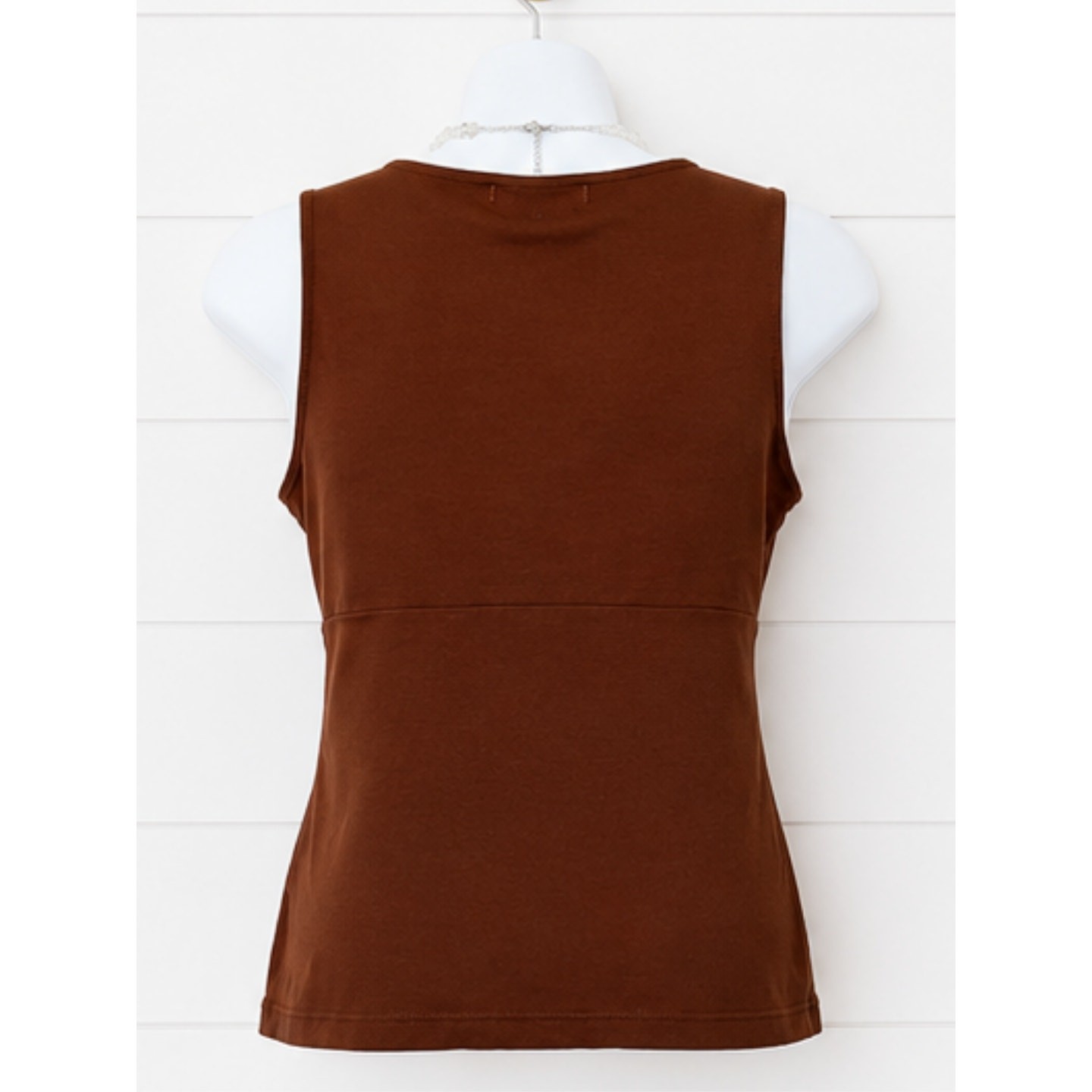 CABI #939 Brown Sleeveless Surplice V-Neck Top S Chic Layering