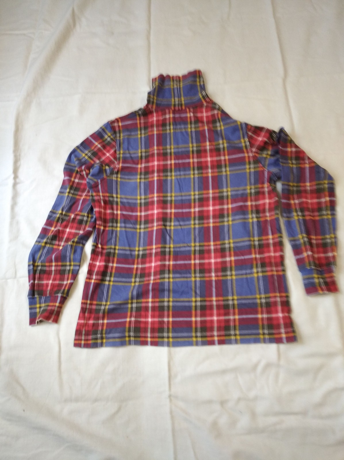 Turtleneck Top Multi-color Classic Plaid