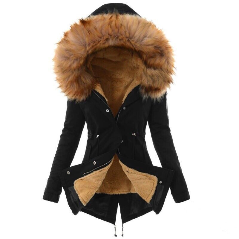Women’s Thick Winter Warm Fur Hooded Long Coat Jacket Parka Outwear Puffer Coat