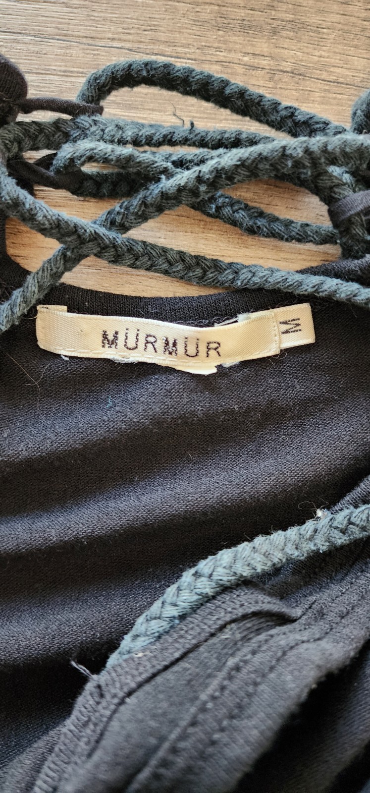 Murmur Black Boho Tunic Tank Top Women’s Medium – Embellished Festival Y2K