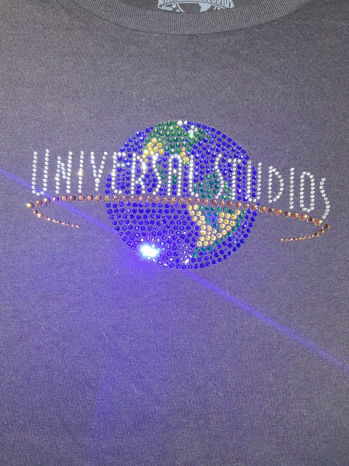 Universal Studios Park Sequin Sparkle Fitted T-shirt Black XXL Junior Sizing