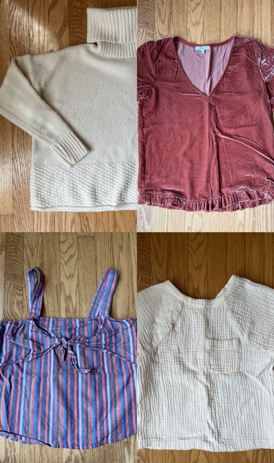 MADEWELL Women’s Lot of 1 Turtleneck Sweater & 3 Blouses Size XS