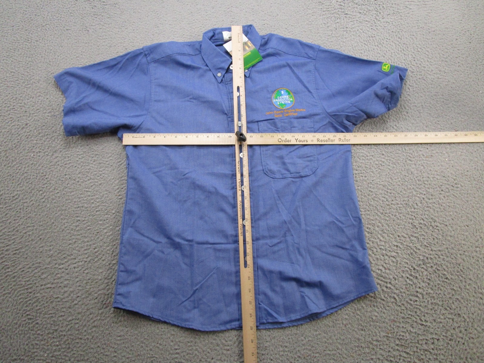 Vintage Union Line John Deere Engine Employee Button Up Shirt Womens Size L NEW