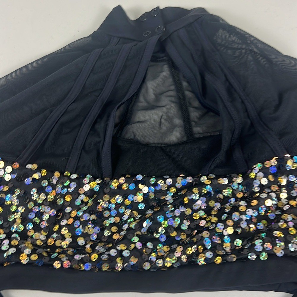 Balera Weissman Dance Cage Strap Sequin Crop Top