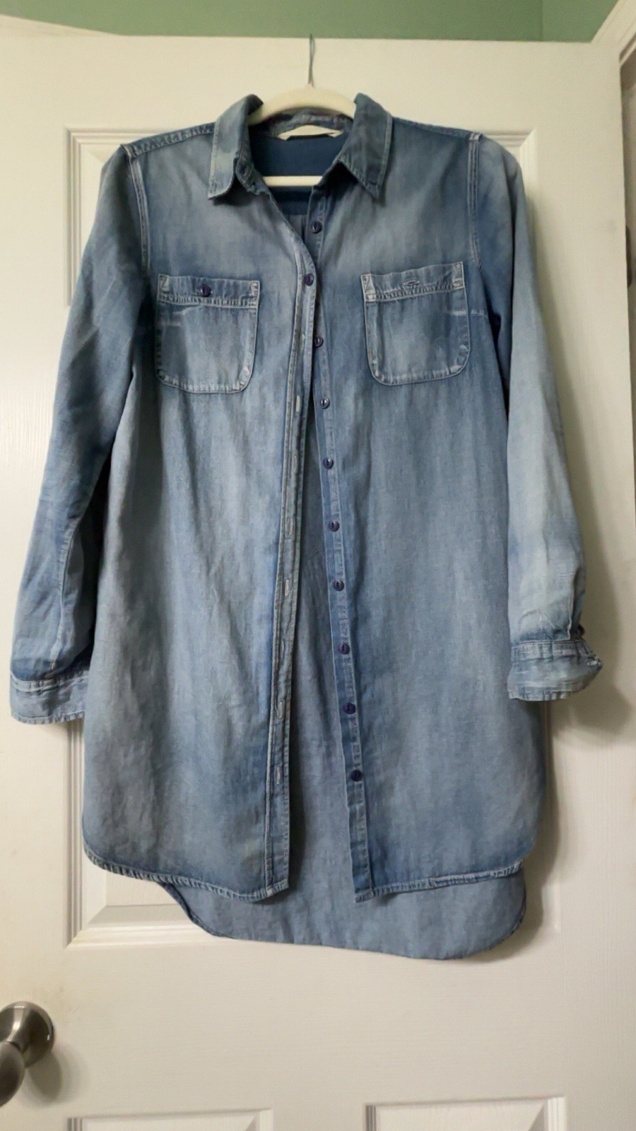 Hippie Laundry Button Chambray Long Top Med Boho Western Festival Hippie Style