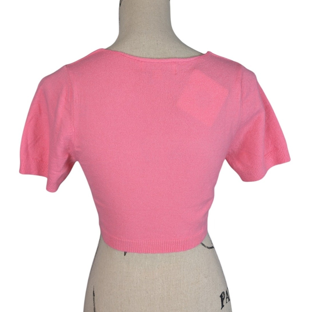 Tic Toc Pink Cutout Knit Crop Top – Y2K Style Baby Tee