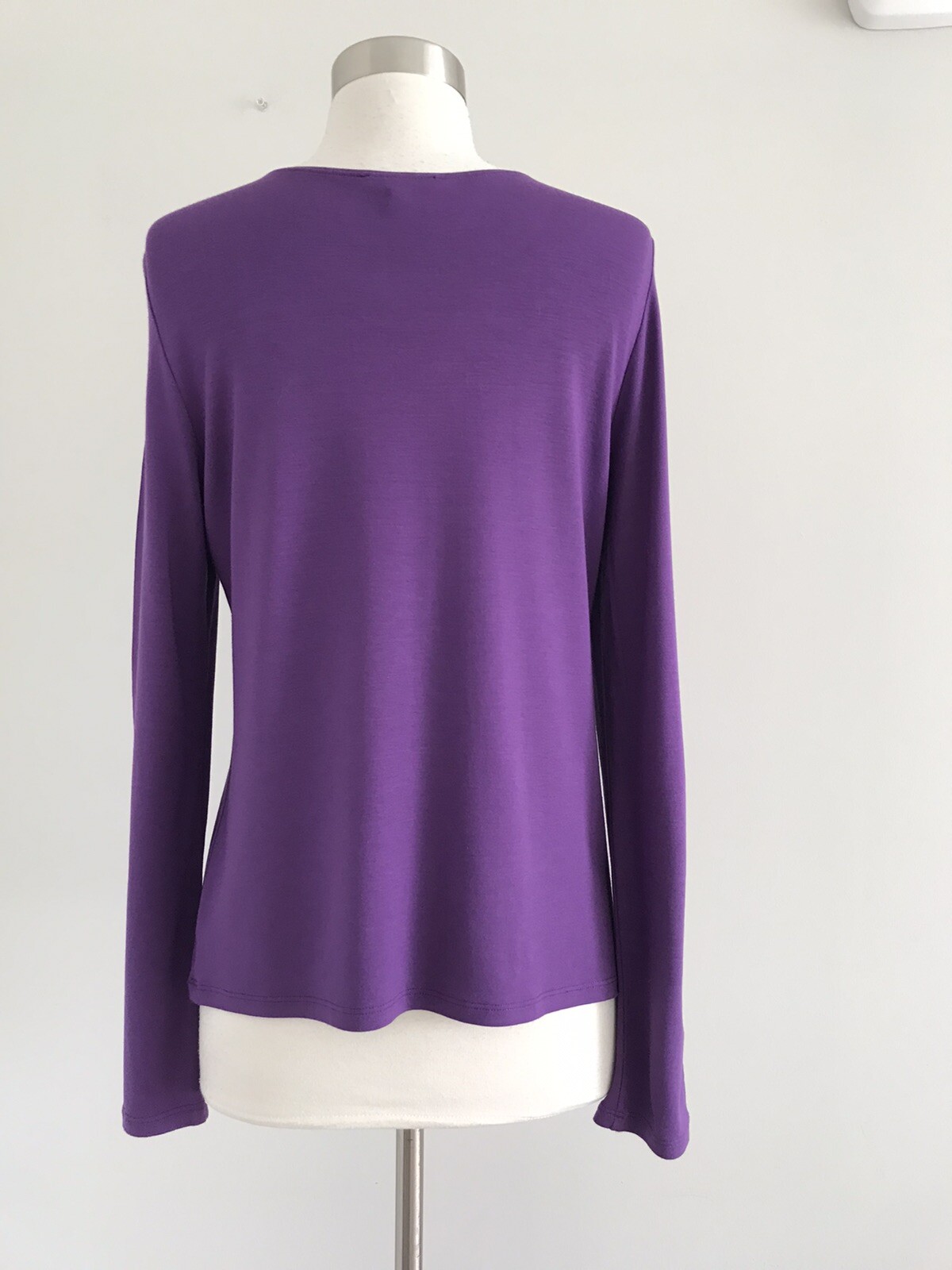 EILEEN FISHER PETITE RAYON LYCRA STRETCH PULLOVER JERSEY TOP SHIRT SZ PS