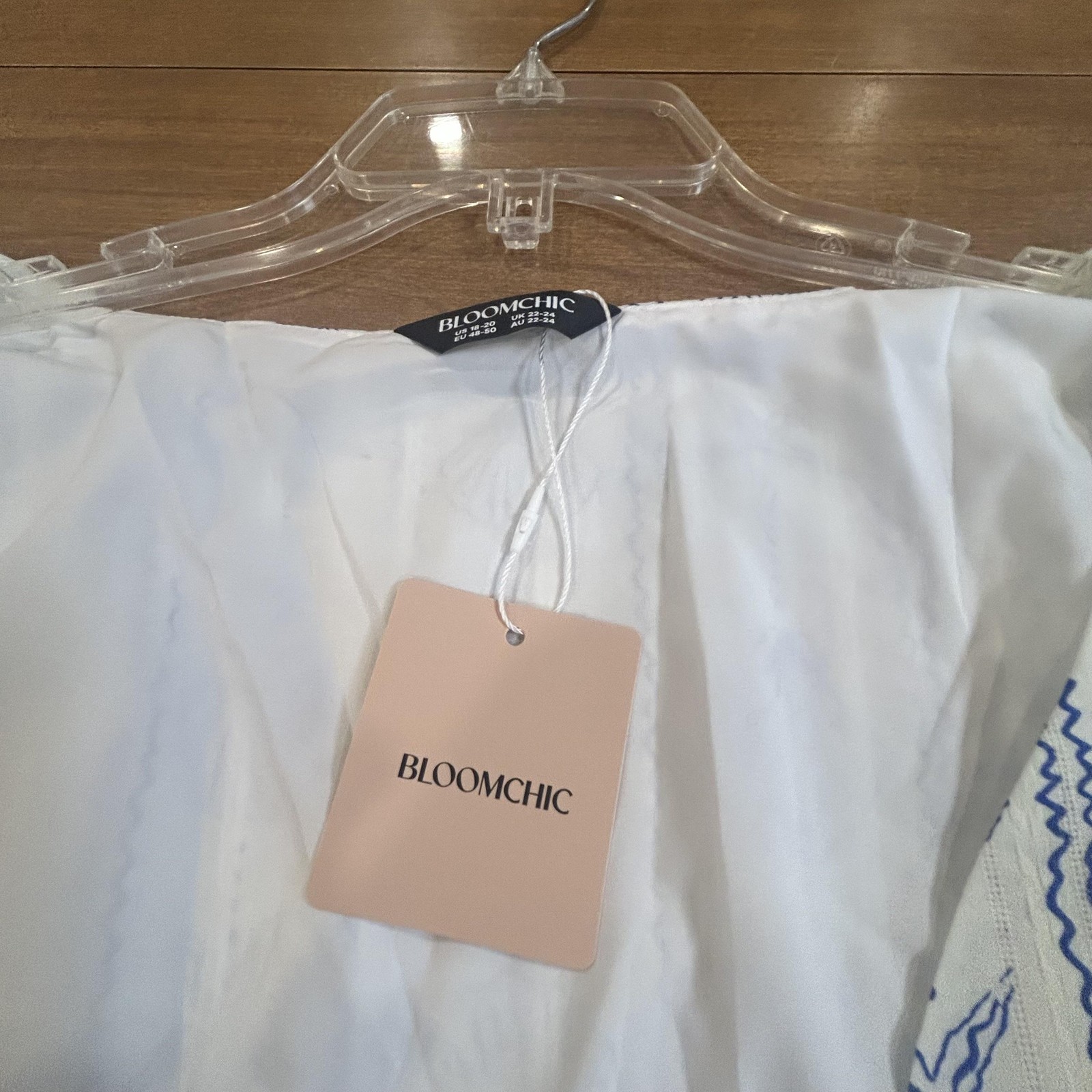 Bloomchic Tunic Shirt Womens 18-20 White Seashell Starfish Tie Waist Lined