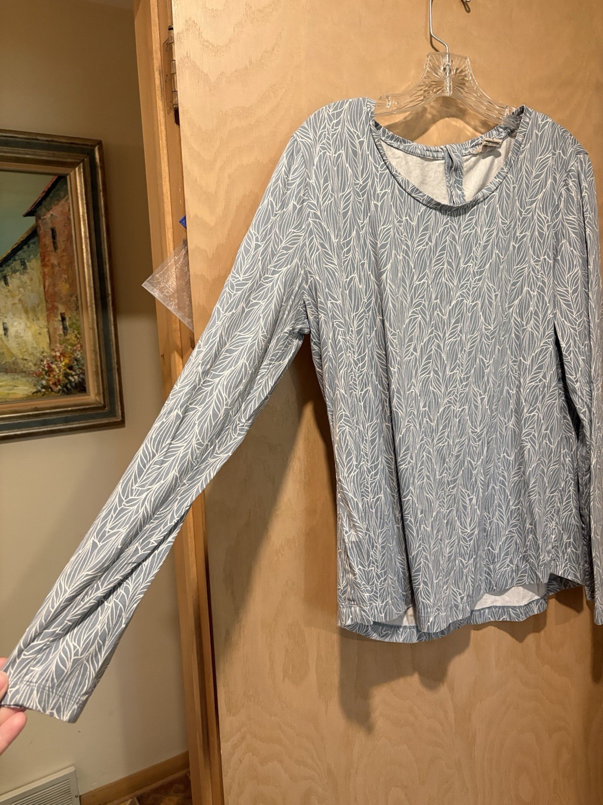 Duluth Trading Co Blue Long Sleeve Tunic Tee