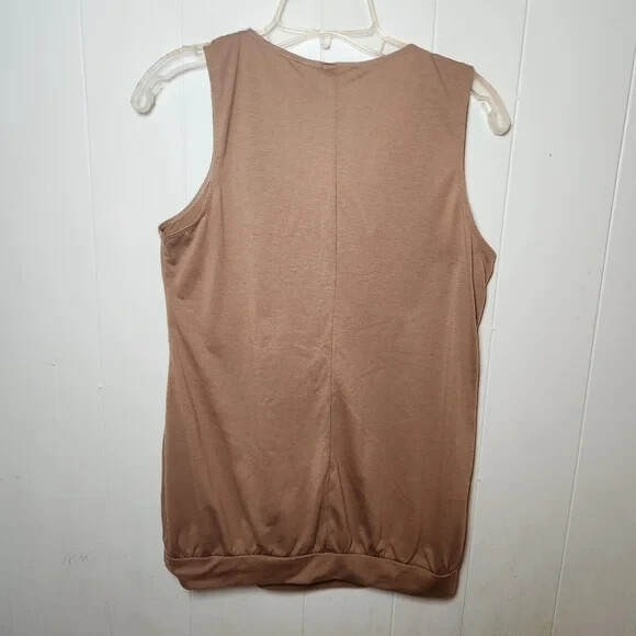 Y2k Route 66 Tan Embroidered Butterfly Wide Strap Tank Top 90s