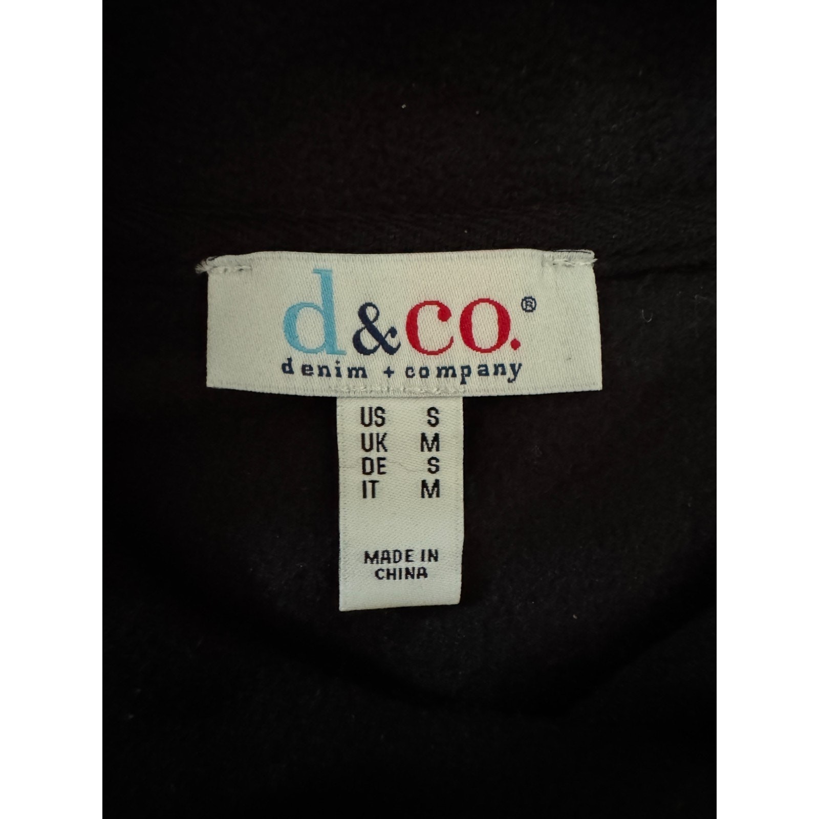 Denim & Co. Regular Fleece Crossover Neck Long Slv Tunic w/ Dolphin Hem Black S