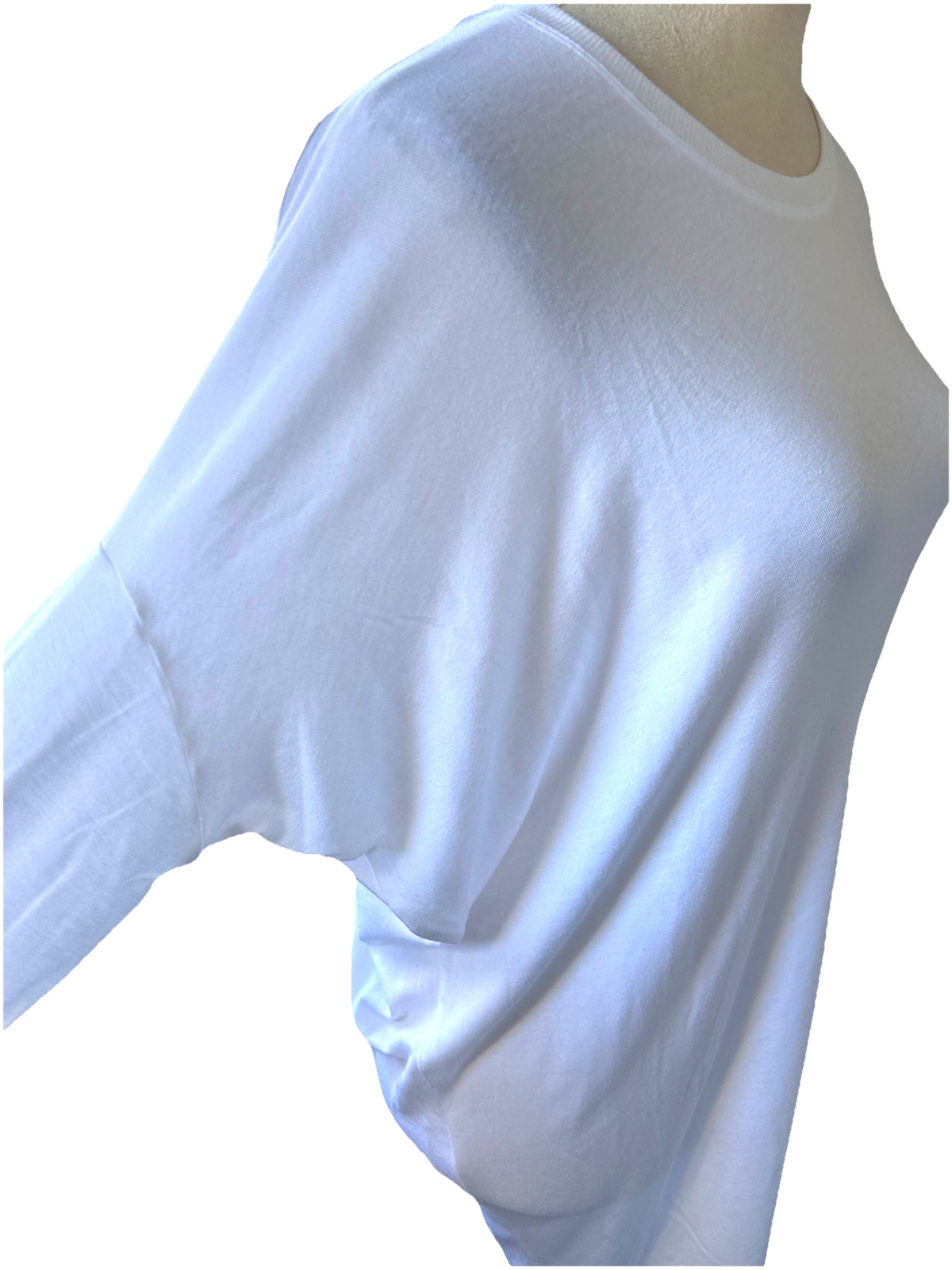 Athleta Women S Cloudlight Restore White Crew Neck Asymmetrical Relaxed Top
