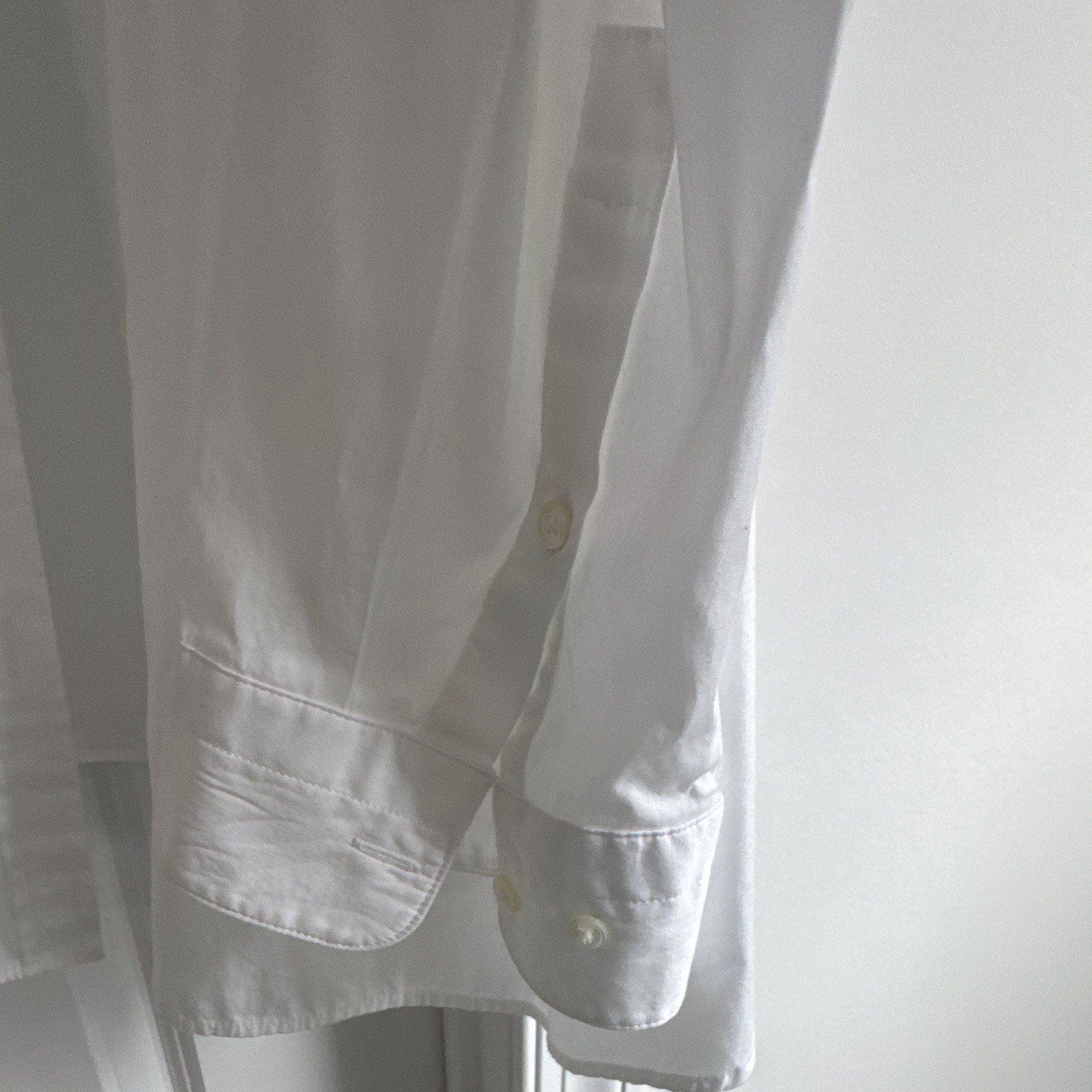 Banana Republic White Solid Long Sleeve Button-Front Dress Shirt Point Collar XL