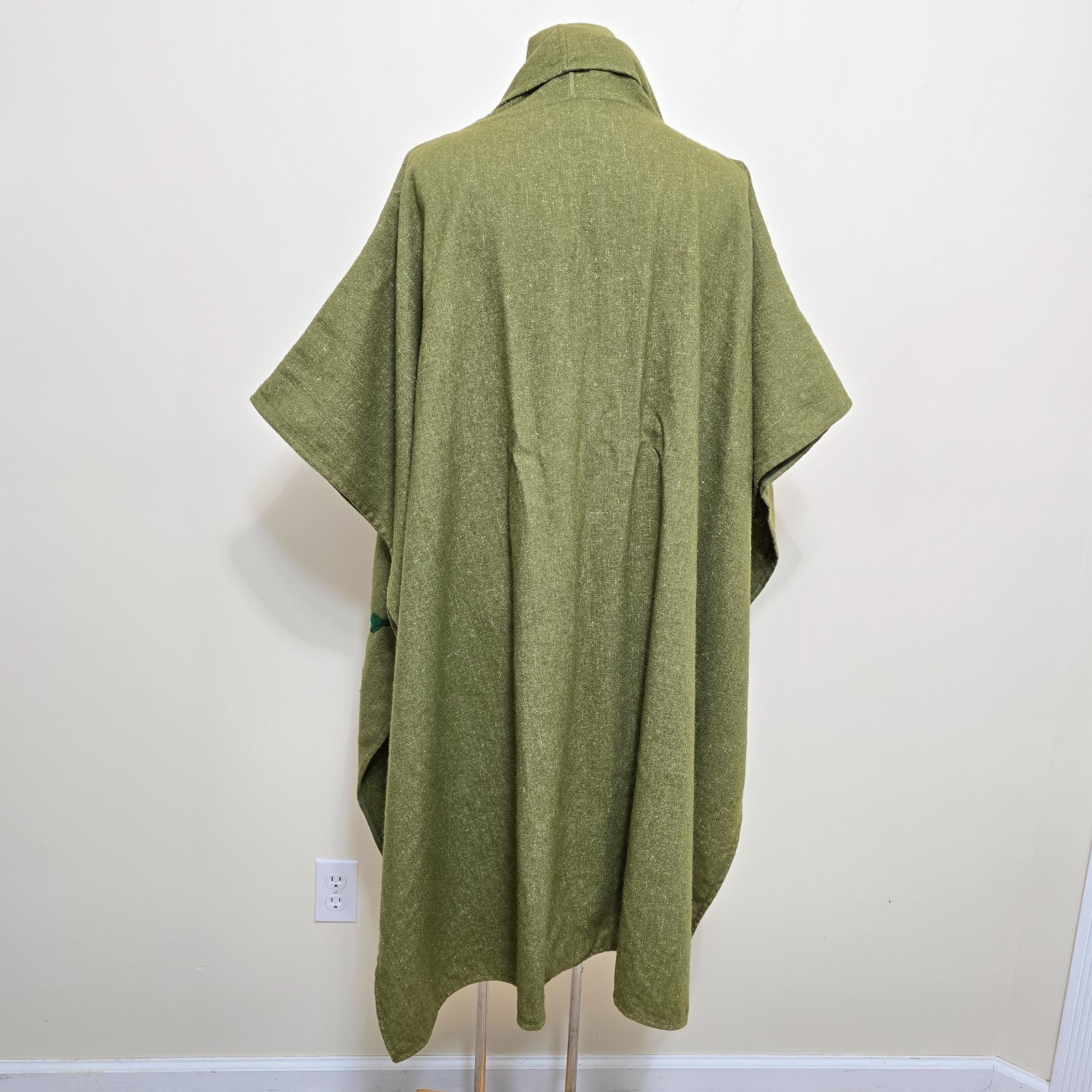 Vtg Wool Poncho Floral Top Wrap w/Shawl Forest Fairy Artsy Festival Cottagecore