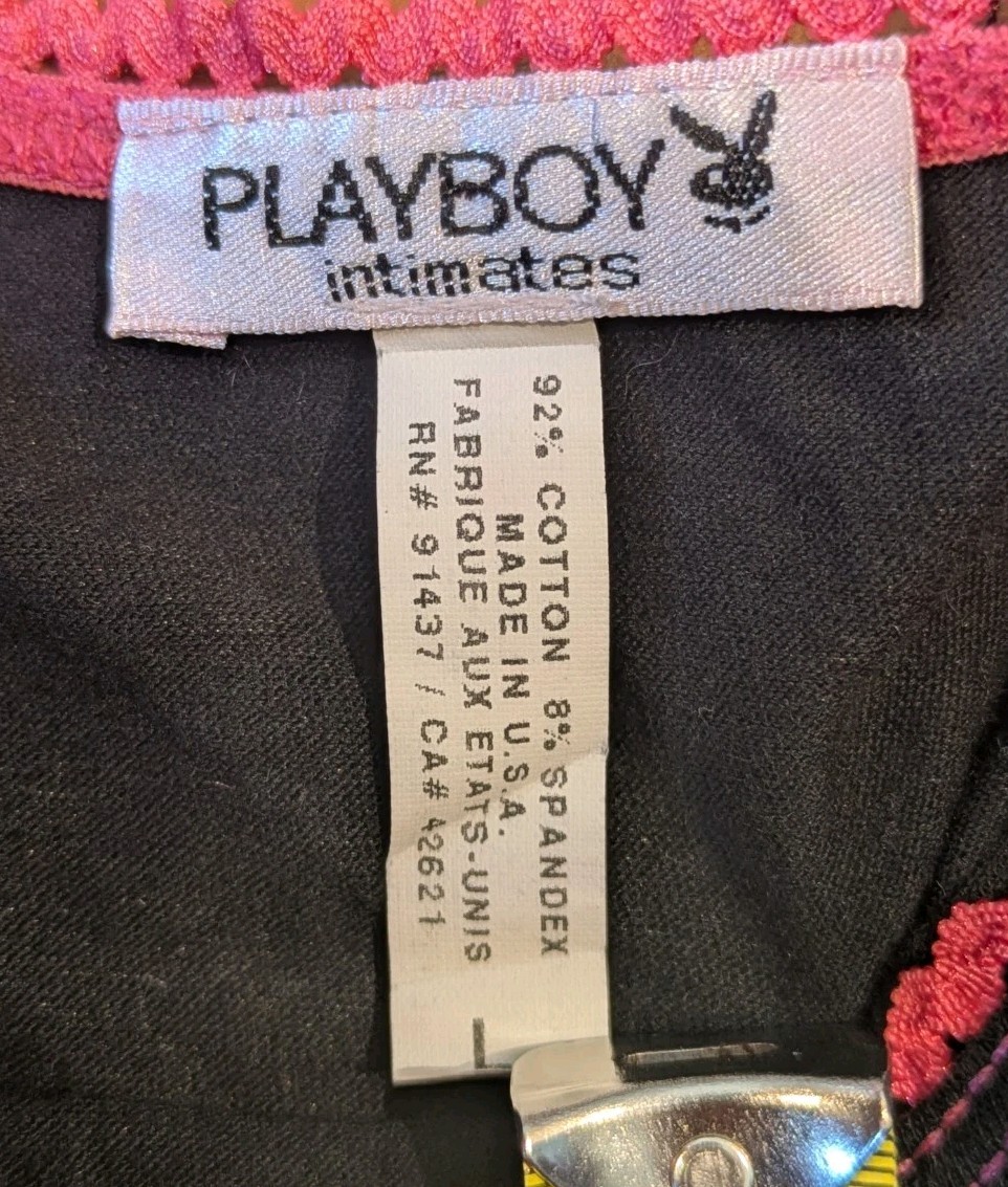 Y2K Playboy Bunny Tank Top Women L (Fit S) Black Camo Logo Rhinestone Baby T USA