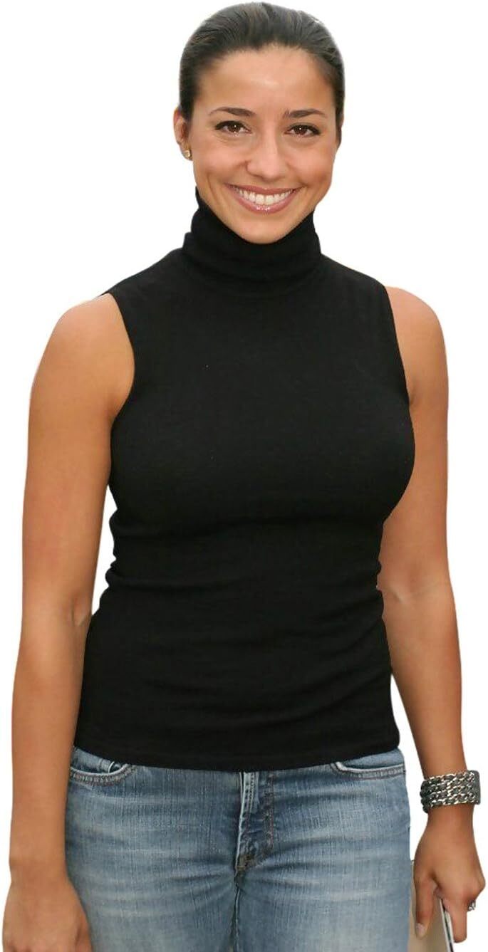 Women’s Soft Cotton Mock Turtleneck Baselayer Shirt – Thermal Underwear Tops