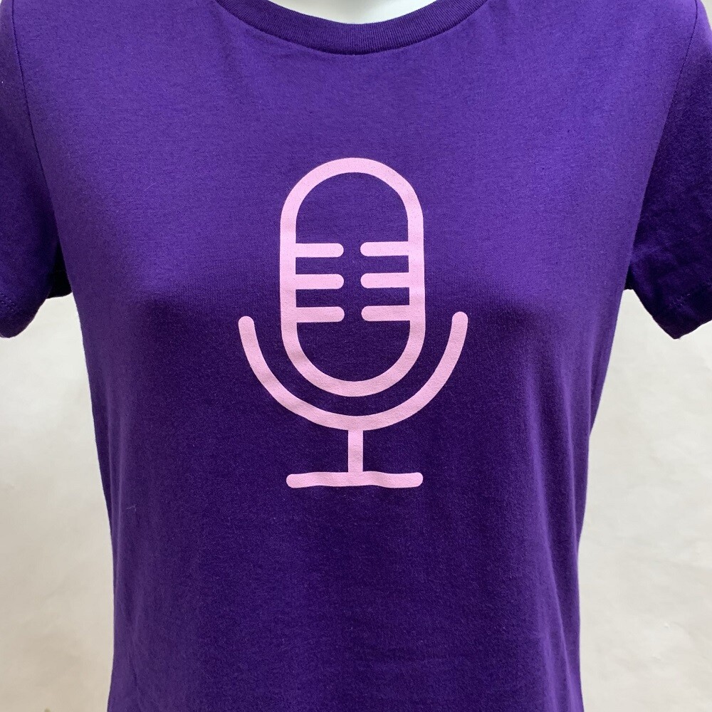 Ebay for Business Podcast Sz M T-Shirt Purple Pink Microphone Icon New Top