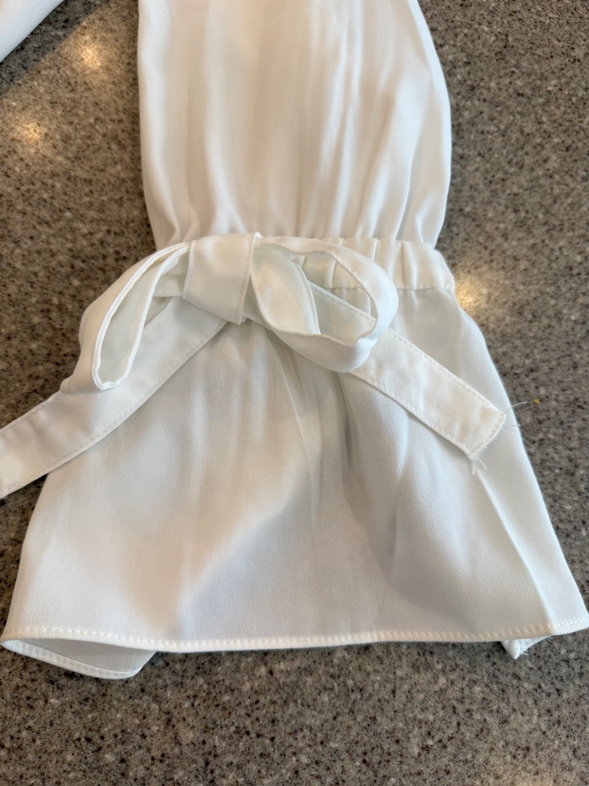 PREMISE STUDIO ~ New! White Tie Cuff Boat Neck Popover Blouse NWT Sz M
