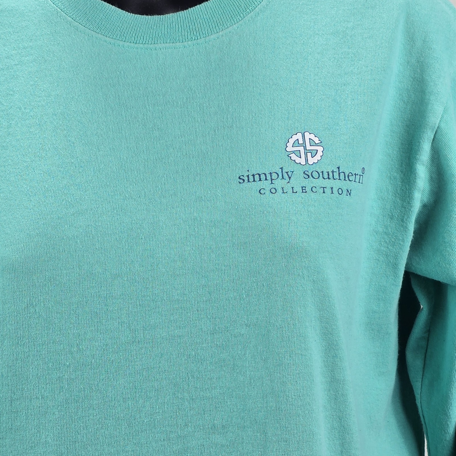 Simply Southern Womens Green Long Sleeve “Slow Down Live Life Simply” Size Small