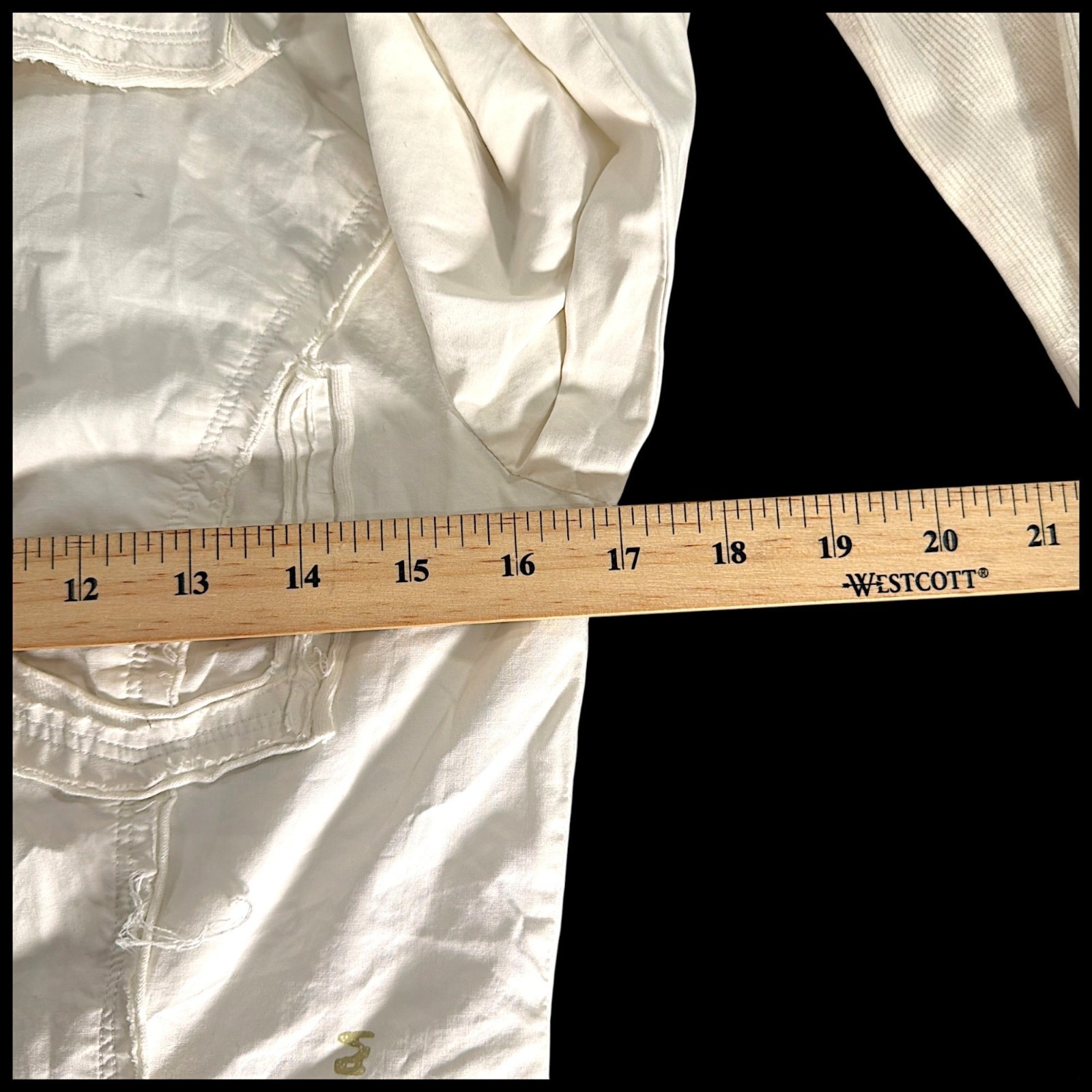 Object Collectors Item Top Womens M White Shirt Distressed Scandinavian Y2K