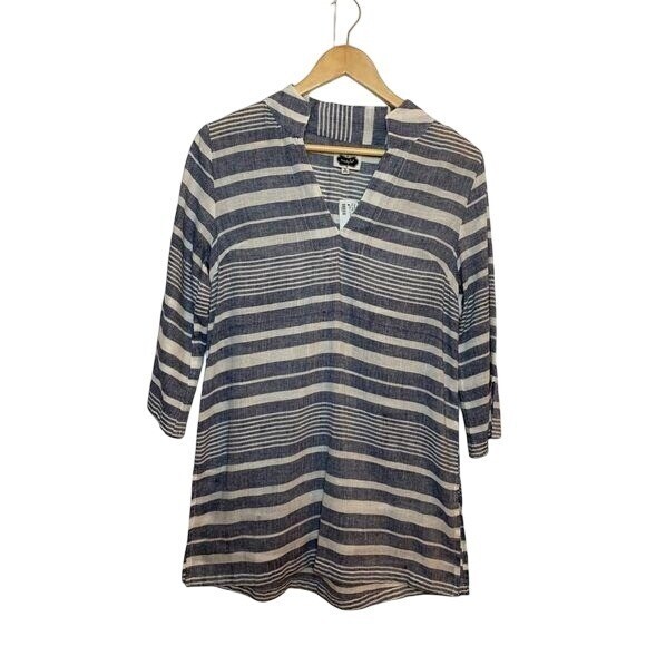 NWT Mud Pie New Melanie Navy Stripe Tunic Top or Beach Cover Up Womens Small