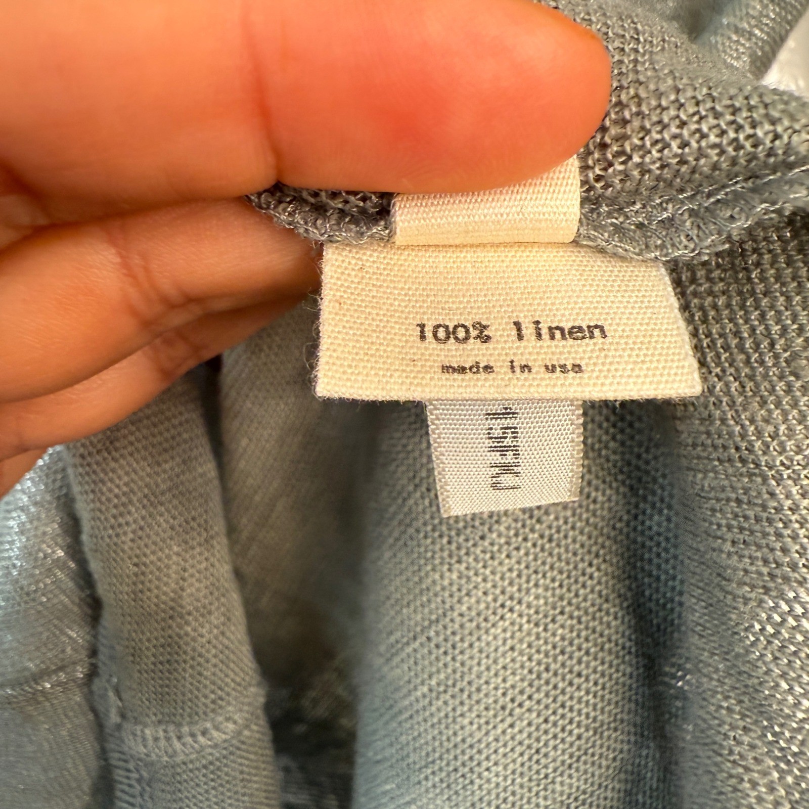 L’Agence 100% linen Sage/Gray Top Blouse With Metallic Accent Lace up size M