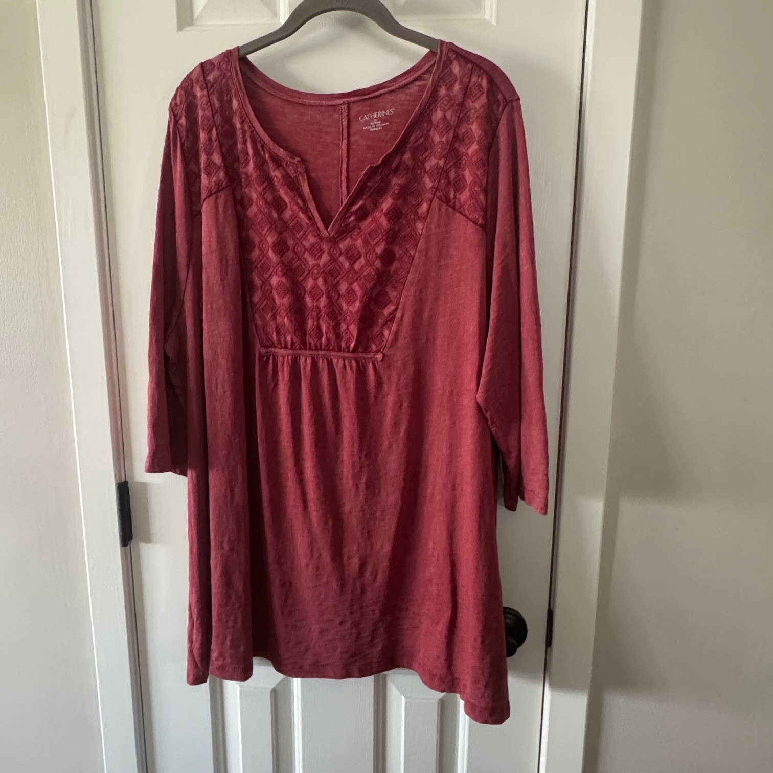 Catherines Womens Plus Heather Red Blouse Top Size 1X 18 20W New with Tag
