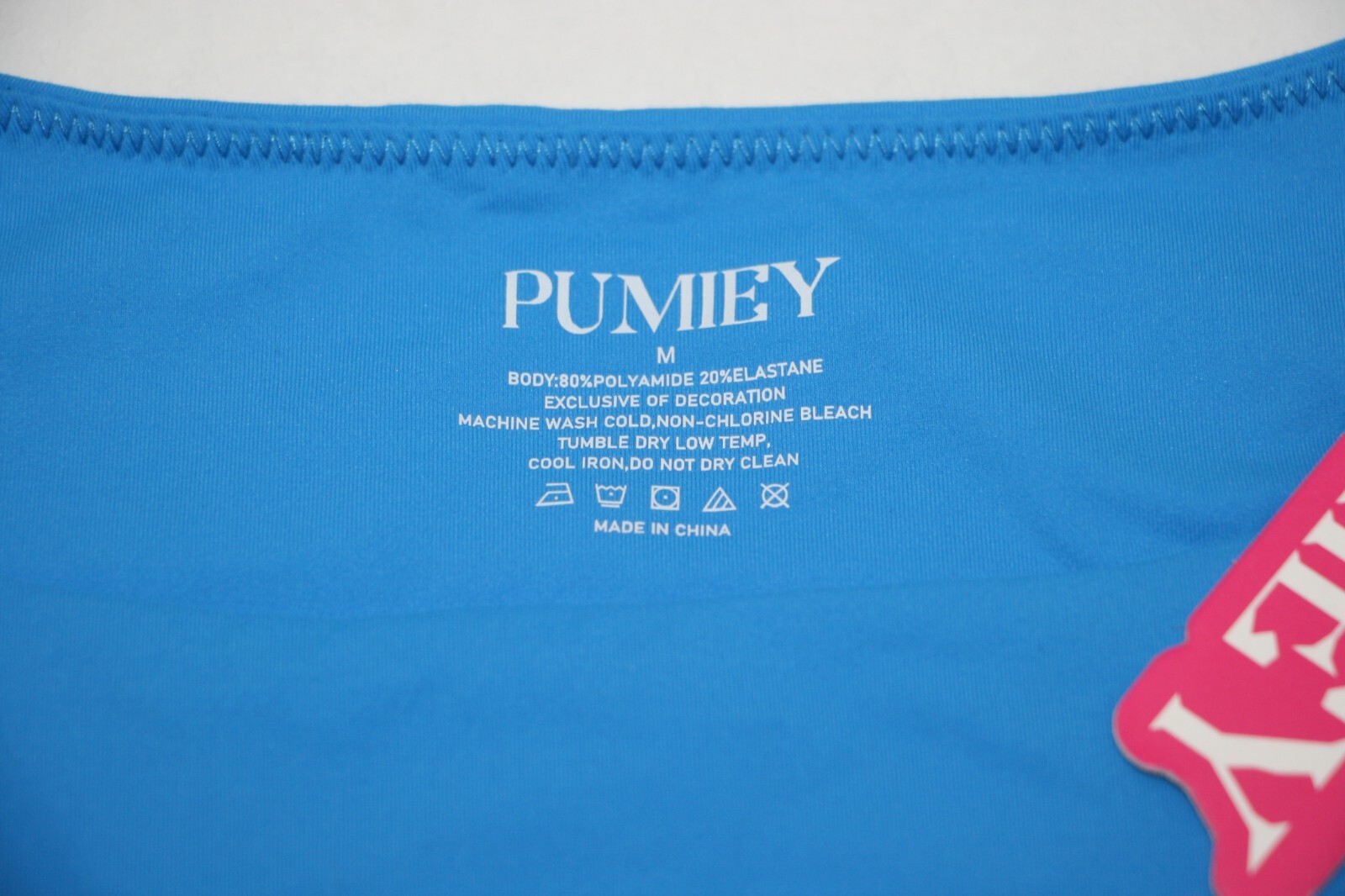 Pumiey Solid Blue Square Neck Tank Top Basic Sleeveless Cami Size M NEW