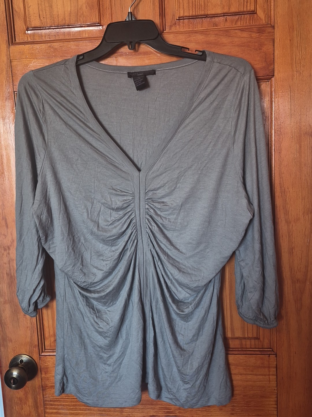 Elena Solano Woman’s Top Rayon Stretchable Gray Size 2X NWOT