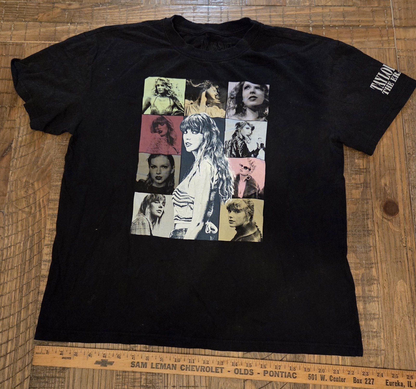 Taylor Swift The Eras Tour T Shirt Adult Size L Black Cotton Unisex Double Sided