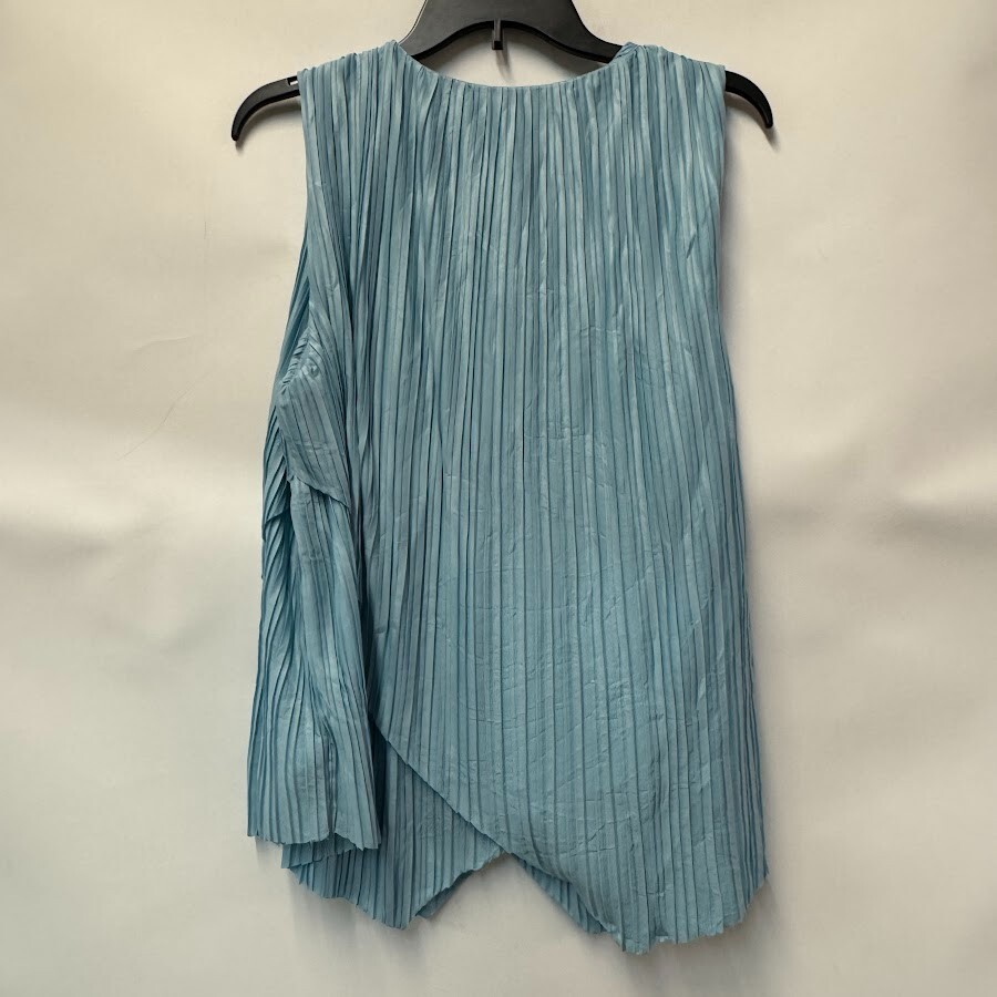 Alfani Womens XL Rain Shower Blue Layered Pleated Sleeveless Tank Top NWD AJ23