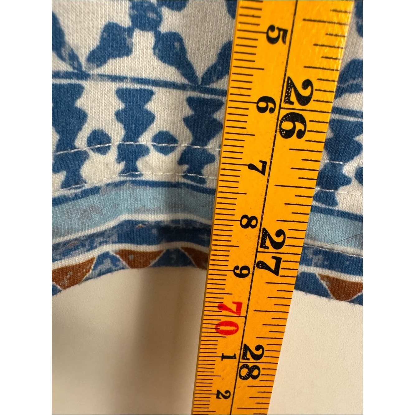 Blue Southwestern Aztec Print Tank Top XXL Boho Stretch