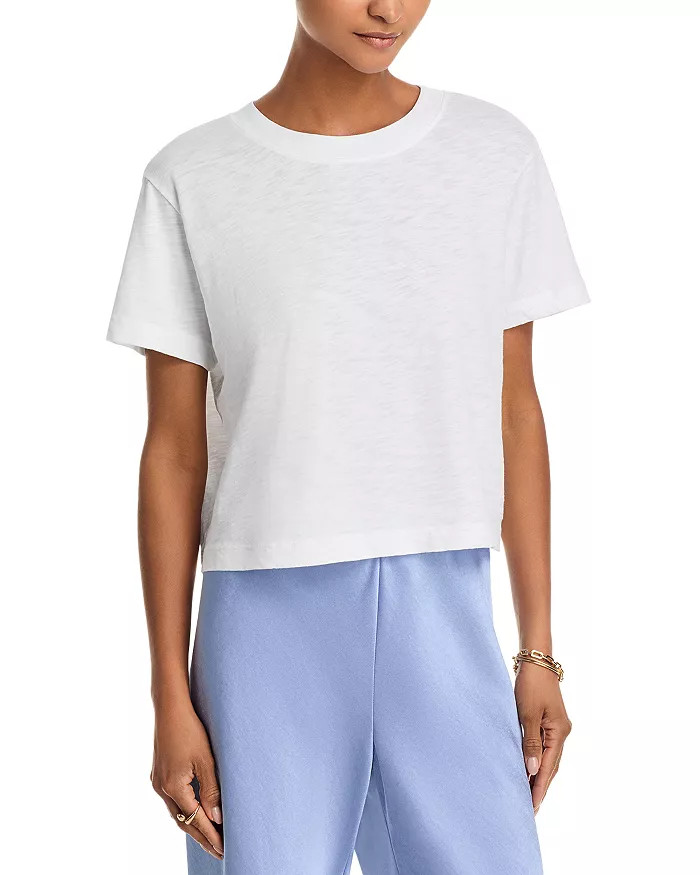 VELVET By Graham & Spencer Sabel Short Sleeve Crop Tee Lemon S $78 B6
