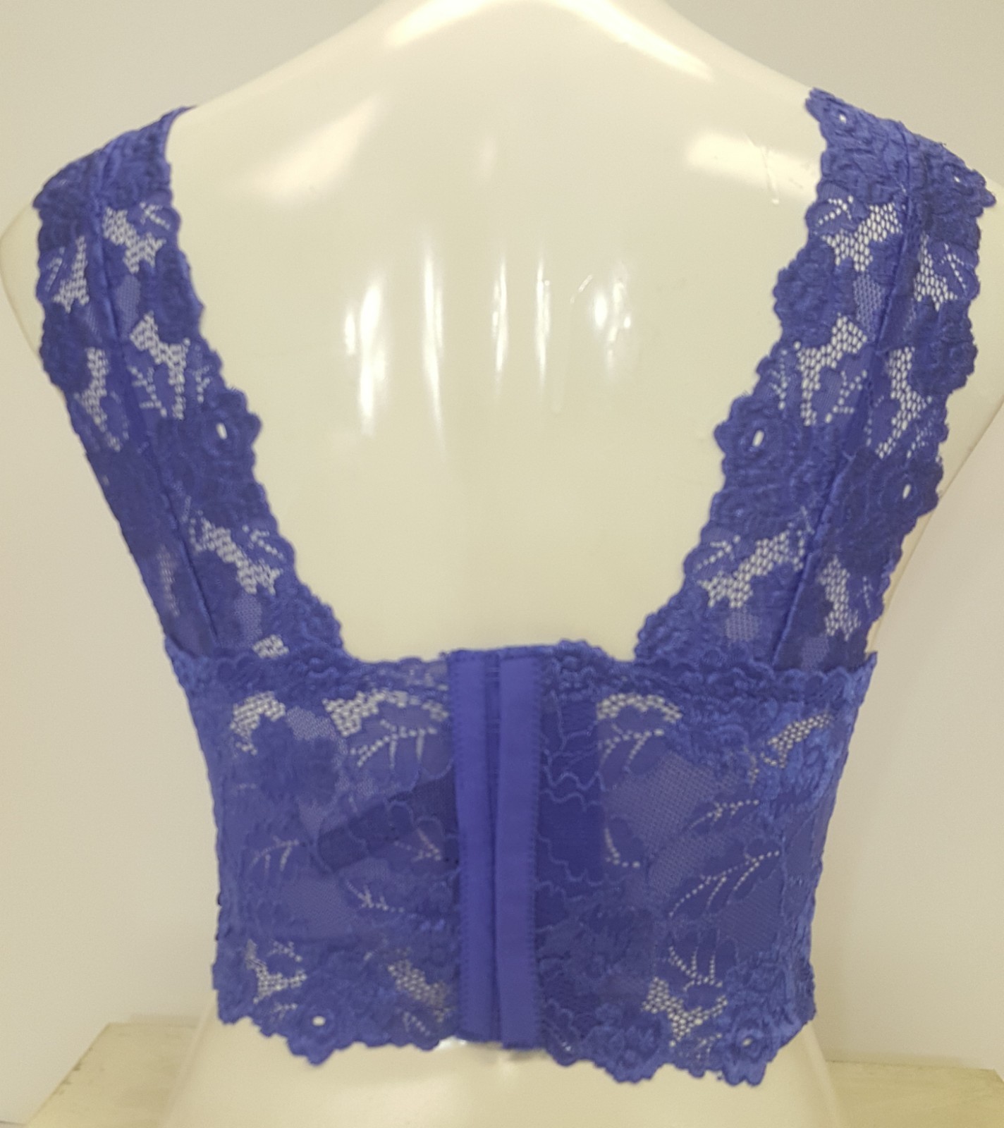 Blue color hand decorated crop top cami tank blouse lace with sequins & beads