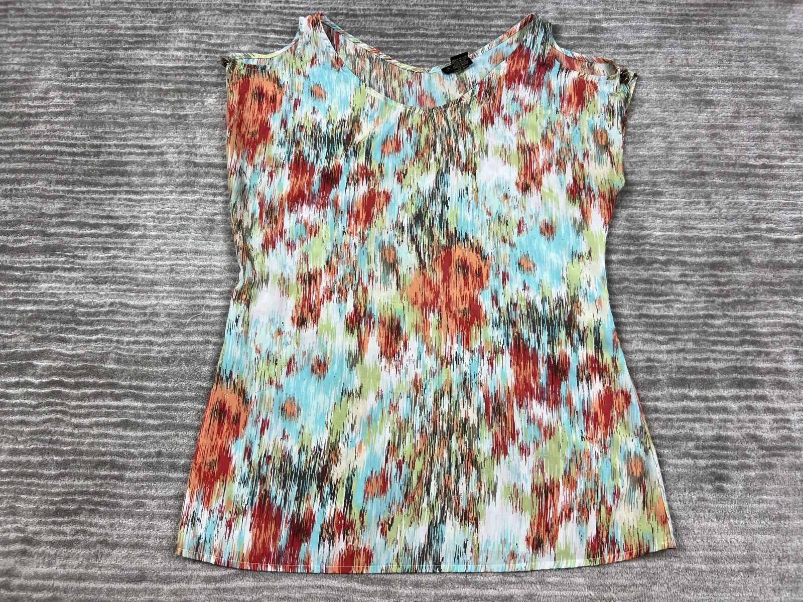 Nue Options Top Womens Extra Small Multicolor Sleeveless Polyester