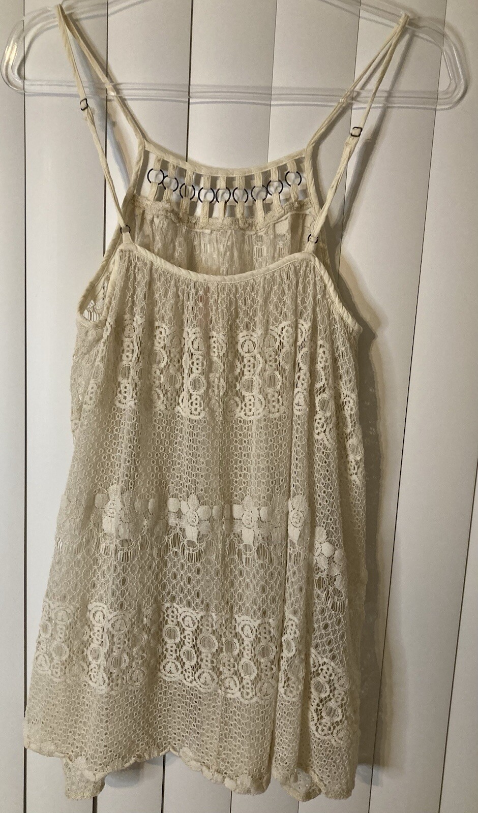 Ally Lace Woman’s Tunic Top Dress Over Sized Size Small Necklace Like Neck Beach