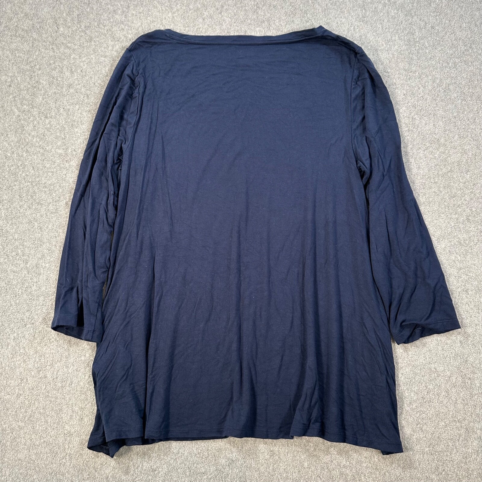 Daily Ritual Navy Blue 3/4 Sleeve Tunic Shirt Women’s XL Casual Crew Neck Top